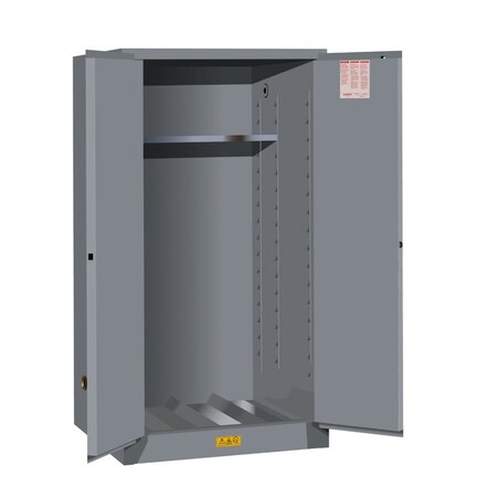 Justrite 55 gal, 1 Shelves, 18-Gauge CR Steel, 34 in W x 65 in H x 34 in D, Gray 896203